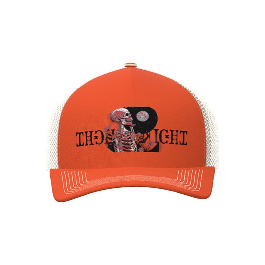 UP ALL NIGHT Retro Trucker Cap- Orange Khaki
