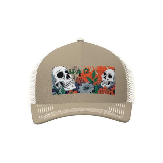 UP ALL NIGHT RETRO TRUCKER HAT- KHAKI
