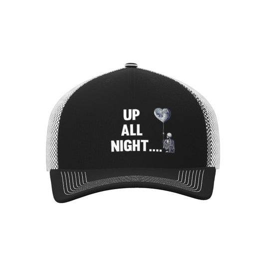 UP ALL NIGHT Retro Trucker cap- Black