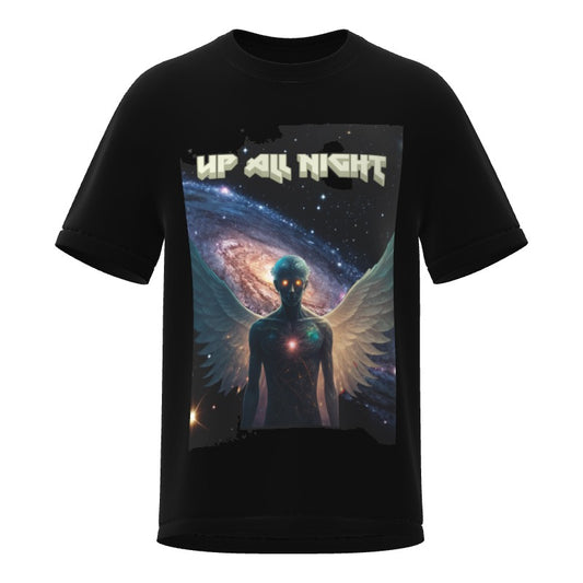 UP ALL NIGHT Heavyweight Organic T-Shirt - BLACK