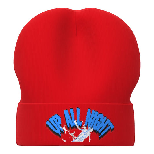 UP ALL NIGHT RED BEANIE